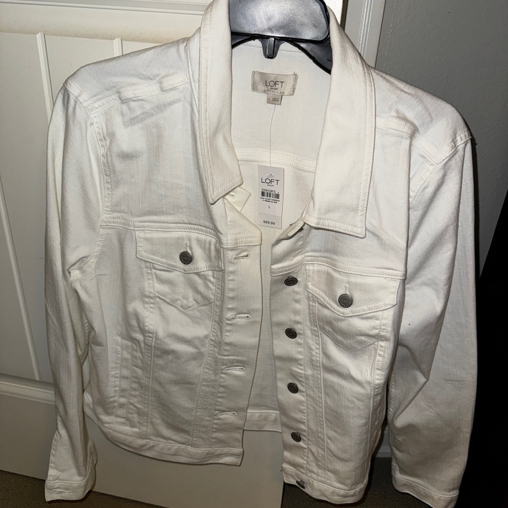 LOFT Women's White Denim Jacket